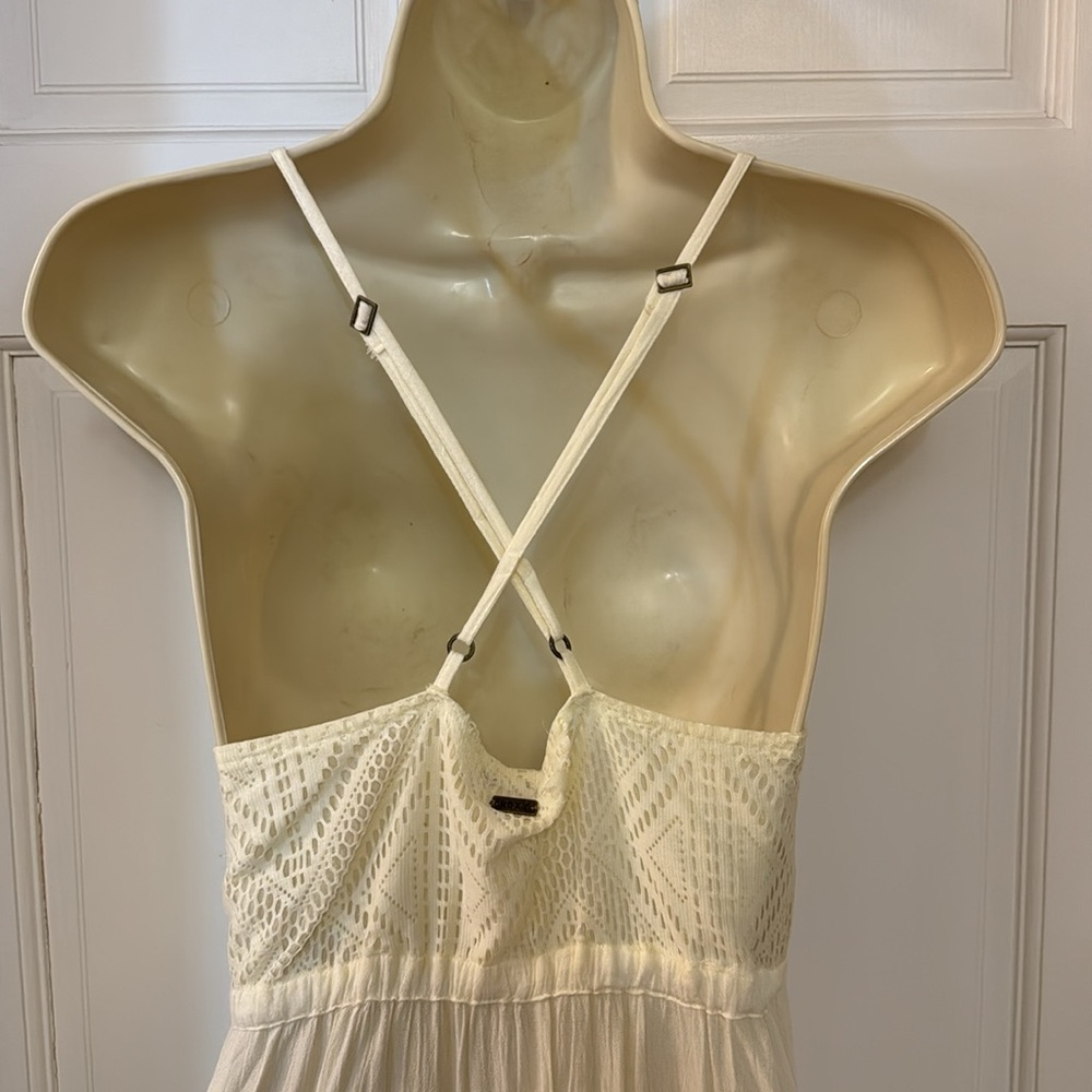 NWT ROXY Women’s Cream Crochet Coverup Dress Size Small - Picture 6 of 9